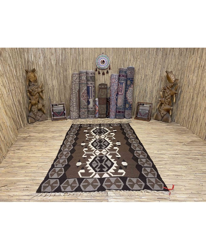 Handmade Turkish Kayseri Nomadic Original  Wool on Wool Kilim – FREE SHIPPING..!